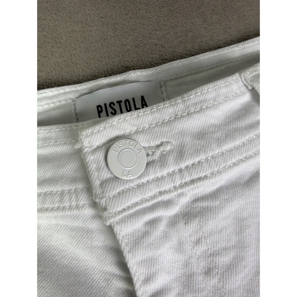 Pistola Snow White High Rise Wide Leg Cropped Raw Hem Jeans Size 28 Summer - Picture 8 of 14